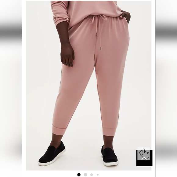 SET Torrid 6 sweatsuit matching pair leisure athleisure pink drawstring sweat - Picture 3 of 3